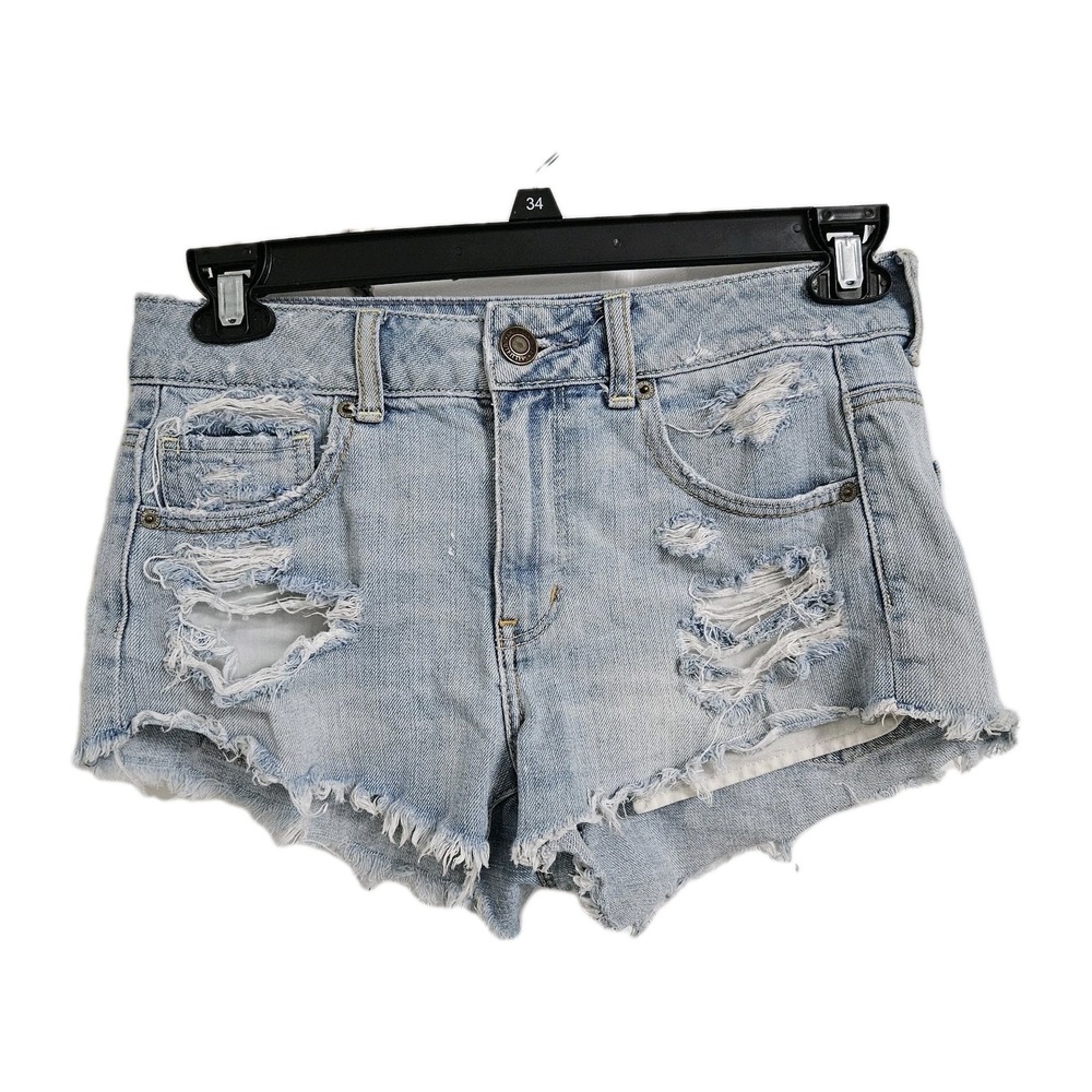 Y2K‎ American Eagle Cut Off Denim High-Rise Shorts Women's 4 Distressed Grunge
